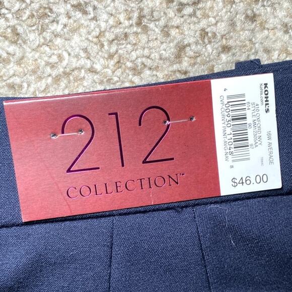 212 Collection Navy Blue Dress Pants - Curvy Fit 16W - Picture 8 of 8
